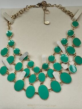Amirta Singh Double Sided Green/Blue Statement Bib - Gold-Tone Fashion Jewelry